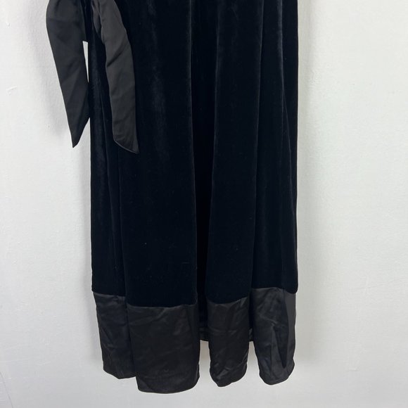 NWT DKNY Velvet Midi Wrap Dress Sleeveless Black Size 12 NEW $139 - Picture 10 of 12